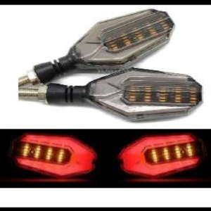DIRECCIONAL LED DE MOTOCICLETA 075 BICOLOR AMBAR-ROJO 12V JUEGO