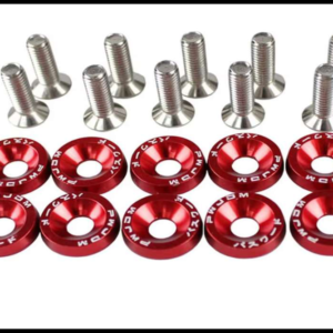 TORNILLO DECORATIVO ALUMINIO JDM ROJO 10 PIEZAS JUEGO