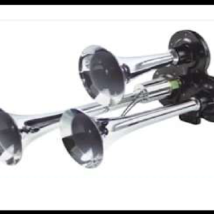 CORNETA TRIPLE CROMADA DE AIRE SELENOIDE ELECTRICO 12-24V PIEZA