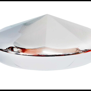 TAPA CENTRO DE RIN TRASERA PARA CAMION PRISMA METALICA CROMADA PIEZA