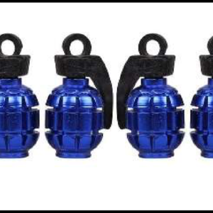 TAPON VALVULA GRANADA ALUMINIO AZUL JUEGO 4 PIEZAS