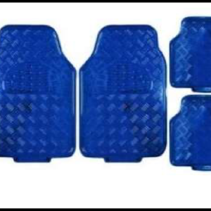 TAPETE METALIZADO AZUL CARBONO SET 4 PIEZAS
