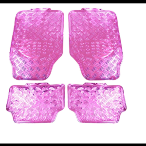 TAPETE METALIZADO ROSA  SET 4 PIEZAS