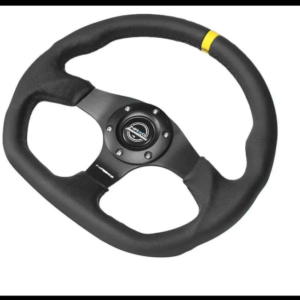 VOLANTE DEPORTIVO RECORTADO NEGRO 32CM PIEZA