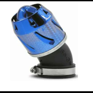 FILTRO ALTO FLUJO PARA MOTOCICLETA AZUL CODO 45 GRADOS 35-48MM PIEZA