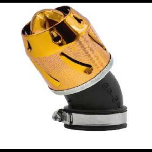 FILTRO ALTO FLUJO PARA MOTOCICLETA DORADO CODO 45 GRADOS 35-48MM PIEZA