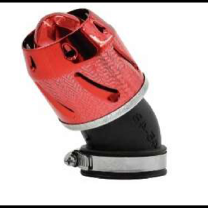 FILTRO ALTO FLUJO PARA MOTOCICLETA ROJO CODO 45 GRADOS 35-48MM PIEZA