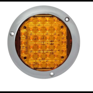 PLAFON REDONDO PLANO 4" 30 LED AMBAR 3 FUNCIONES ALTA, BAJA Y ESTROBO 12-24V PIEZA