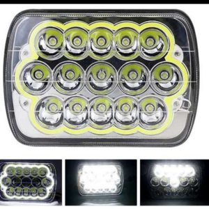 UNIDAD CUADRADA GRANDE 6054 15 LED 45W 7" ALTA Y BAJA CON OJO DE ANGEL BLANCO 12-24V JUEGO