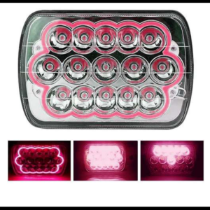 UNIDAD CUADRADA GRANDE 6054 15 LED 45W 7" ALTA Y BAJA CON OJO DE ANGEL ROJO 12-24V JUEGO