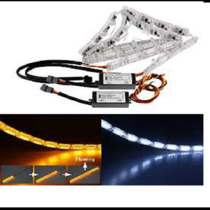 TUBO DE LED 60cm BLANCO/AMBAR SECUENCIAL TIPO DIAMANTE AUDI 12V JUEGO