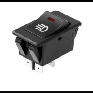 SWITCH 1 PASO RECTANGULAR C/ LUZ INDICADOR ROJO 12-24V PIEZA