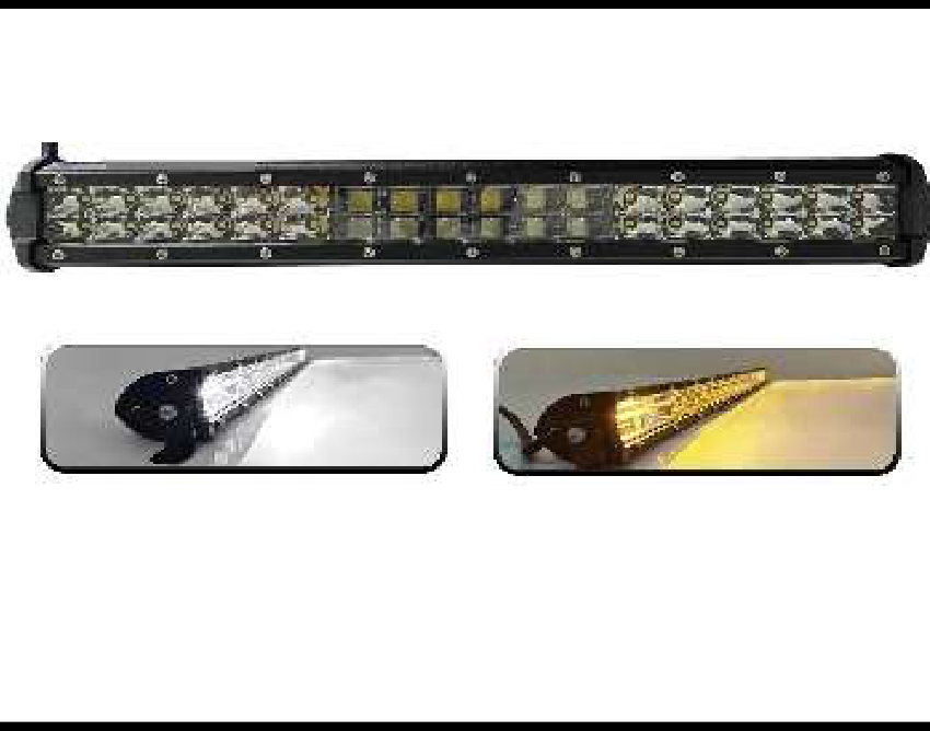 BARRA 36 LED SLIM CON LUPA 108W LUZ BLANCA/AMBAR FIJA Y ESTROBO 38CM 12V PIEZA