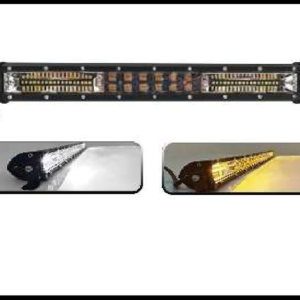 BARRA 48 LED SLIM CON LUPA 144W LUZ BLANCA/AMBAR FIJA Y ESTROBO 38CM 12V PIEZA