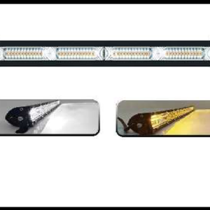 BARRA 48 LED 1 LINEA 144W LUZ BLANCA/AMBAR FIJA Y ESTROBO 34CM 12V PIEZA