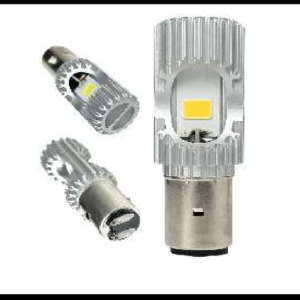 FOCO MOTOCICLETA BA20D 2 LED COB 12W BLANCO/AMBAR LUZ ALTA Y BAJA 12-85V PIEZA