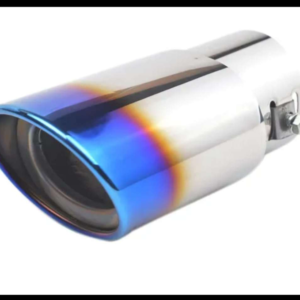 PUNTA DE ESCAPE RECTA UNIVERSAL METALICA CROMADA FLAMEADO AZUL PIEZA
