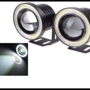 FARO NIEBLA 10W BLANCO CON LUPA Y OJO DE ANGEL BLANCO 3.5 PULGADAS 12V JUEGO