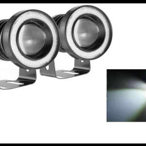 FARO NIEBLA 10W BLANCO CON LUPA Y OJO DE ANGEL BLANCO 2.5 PULGADAS 12V JUEGO