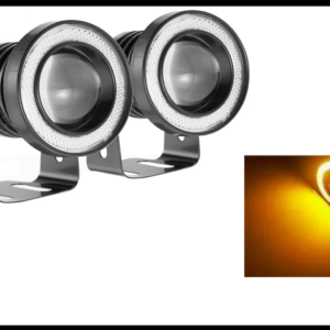 FARO NIEBLA 10W BLANCO CON LUPA Y OJO DE ANGEL AMBAR 2.5 PULGADAS 12V JUEGO