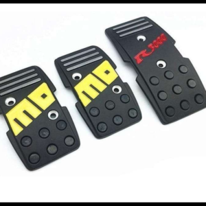 CUBRE PEDAL ALUMINIO NEGRO UNIVERSAL PARA AUTO ESTANDAR SET 3 PIEZAS