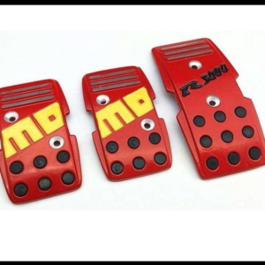 CUBRE PEDAL ALUMINIO ROJO UNIVERSAL PARA AUTO ESTANDAR SET 3 PIEZAS