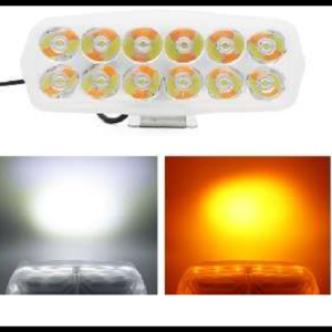 FARO NIEBLA 12 LED BLANCO 18W 1800 LUMEN CUERPO DE PLASTICO 5 FUNCIONES (BLANCO, AMBAR, ESTROBO BLANCO, ESTROBO AMBAR Y ESTROBO MIXTO) 12V JUEGO