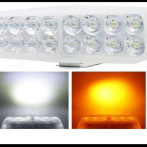 FARO NIEBLA 16 LED BLANCO 24W 2400 LUMEN CUERPO DE PLASTICO 5 FUNCIONES (BLANCO, AMBAR, ESTROBO BLANCO, ESTROBO AMBAR Y ESTROBO MIXTO) 12V JUEGO