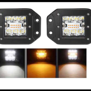 FARO NIEBLA 12 LED 24W CUADRADO BLANCO-AMBAR BASE PARA EMPOTRAR 12-24V JUEGO
