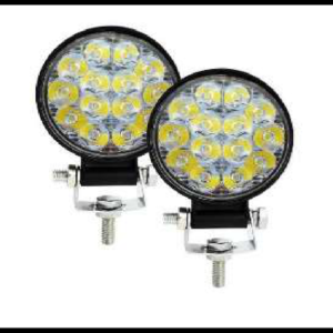 FARO NIEBLA 14 LED 42W MINI BICOLOR C/ESTROBO 12-24V JUEGO MEDIDA 8.5CM
