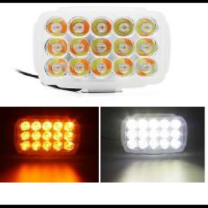 FARO NIEBLA 15 LED BLANCO 22W 2200 LUMEN CUERPO DE PLASTICO 5 FUNCIONES (BLANCO, AMBAR, ESTROBO BLANCO, ESTROBO AMBAR Y ESTROBO MIXTO) 12V JUEGO