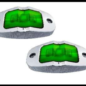 PLAFON LED Y ARO DE GEL VERDE 4 FUNCIONES ARO GEL ALTA Y BAJA CENTRO FIJO Y ESTROBO 12-24V PAR