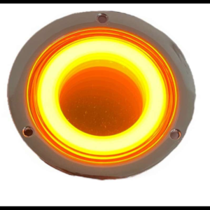 PLAFON GEL TUNEL INFINITO 4" AMBAR ARO CROMADO FIJO Y ESTROBO 12-24V PIEZA