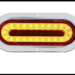 PLAFON GEL OVALADO TUNEL INFINITO AMBAR ARO CROMADO FIJO Y ESTROBO 12-24V PIEZA