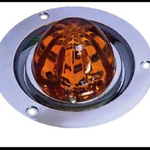 PLAFON REDONDO PICO 4" AMBAR TIPO LASER 3 FUNCIONES ALTA, BAJA Y ESTROBO 12-24V PIEZA