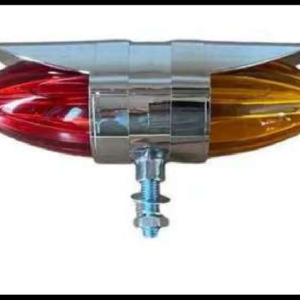 DIRECCIONAL PUNTA DE LED ROJO-AMBAR CON VICERA CROMADA TIPO LASER FIJA Y ESTROBO 12-24V PIEZA