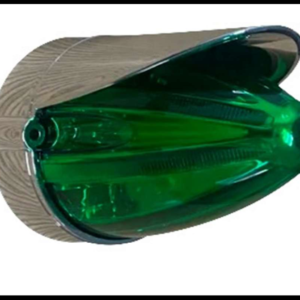 PLAFON PUNTA LARGA VERDE CON VICERA CROMADA TIPO LASER FIJA Y ESTROBO 12-24V PIEZA