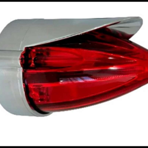 PLAFON PUNTA LARGA ROJO CON VICERA CROMADA TIPO LASER FIJA Y ESTROBO 12-24V PIEZA