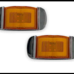PLAFON 8 LED Y ARO GEL AMBAR BISEL CROMADO FIJO Y ESTROBO 12-24V PAR