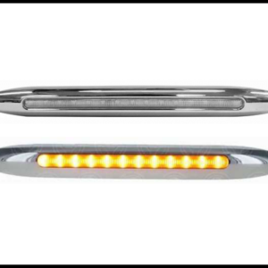 PLAFON 24 LED AMBAR 3 FUNCIONES FIJA, ESTROBO Y SECUENCIAL TAMA?O L 12V        MEDIDAS: 23 X 2.7 X 1.9 CM