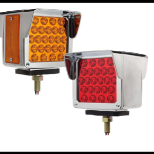 DIRECCIONAL CUADRADA GRANDE 54 LED VICERA CROMADO 2 FUNCIONES FIJA Y ESTROBO 12-24V IZQUIERDA PIEZA