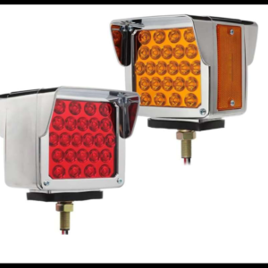 DIRECCIONAL CUADRADA GRANDE 54 LED VICERA CROMADO 2 FUNCIONES FIJA Y ESTROBO 12-24V DERECHA PIEZA