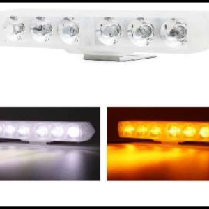 FARO NIEBLA 6 LED BLANCO 9W 900 LUMEN CUERPO DE PLASTICO 5 FUNCIONES (BLANCO, AMBAR, ESTROBO BLANCO, ESTROBO AMBAR Y ESTROBO MIXTO) 12V JUEGO