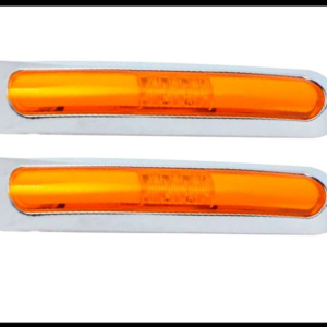 PLAFON LED GEL AMBAR LARGO CON BISEL CROMADO 12V PAR