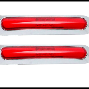 PLAFON LED GEL ROJO LARGO CON BISEL CROMADO 12V PAR