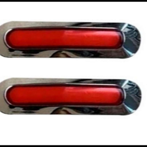PLAFON LED GEL ROJO CHICO CON BISEL CROMADO 12V PAR
