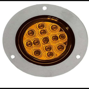 PLAFON REDONDO 2.5" 13 LED AMBAR 2 FUNCIONES FIJA Y ESTROBO 12-24V PIEZA