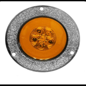 PLAFON GEL REDONDO 2.5" 6 LED AMBAR 2 FUNCIONES FIJO Y ESTROBO 12-24V PIEZA