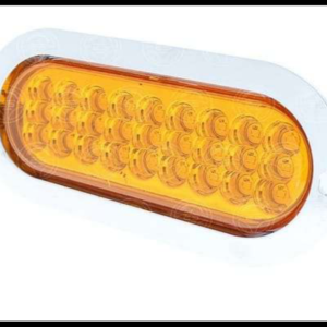 PLAFON OVALADO 27 LED AMBAR 3 FUNCIONES ALTA, BAJA Y ESTROBO 12-24V PIEZA