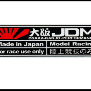 EMBLEMA JDM NEGRO UNIVERSAL 11.9x4.1CM PIEZA